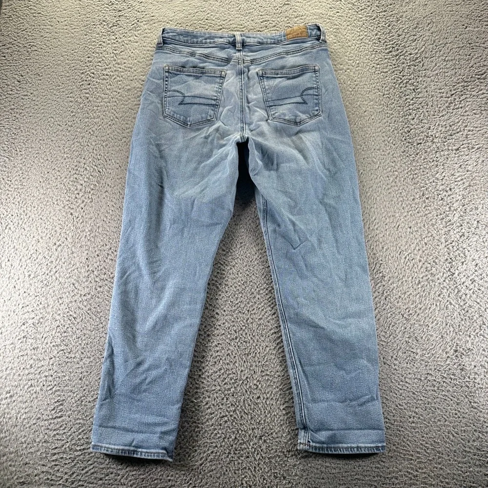 American Eagle Outfitters Jeans Womens 10 Blue Cotton Denim‎ Mom Stretch Faded